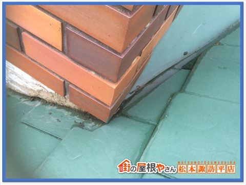 松本市レンガ張り煙突補修